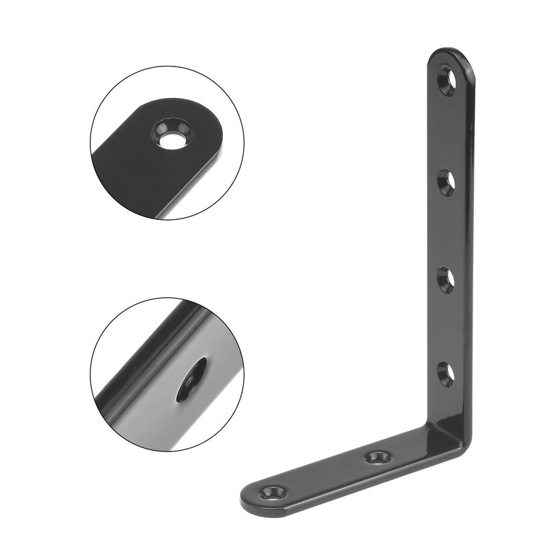 DYWISHKEY 5 InchX3 Inch Corner Brace 16 Pack, Shelf Bracket Heavy Duty Black Steel L Corner Bracket - Image 3